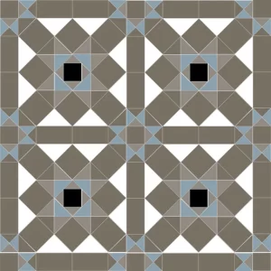 Grasmere Anthracite Grey Blue-Super White Black Victorian Tile