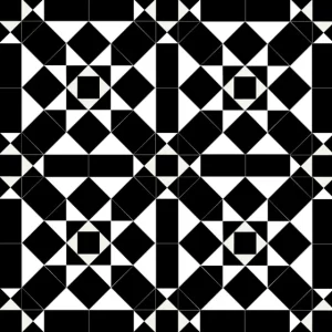 Grasmere-Black White Victorian tile patter