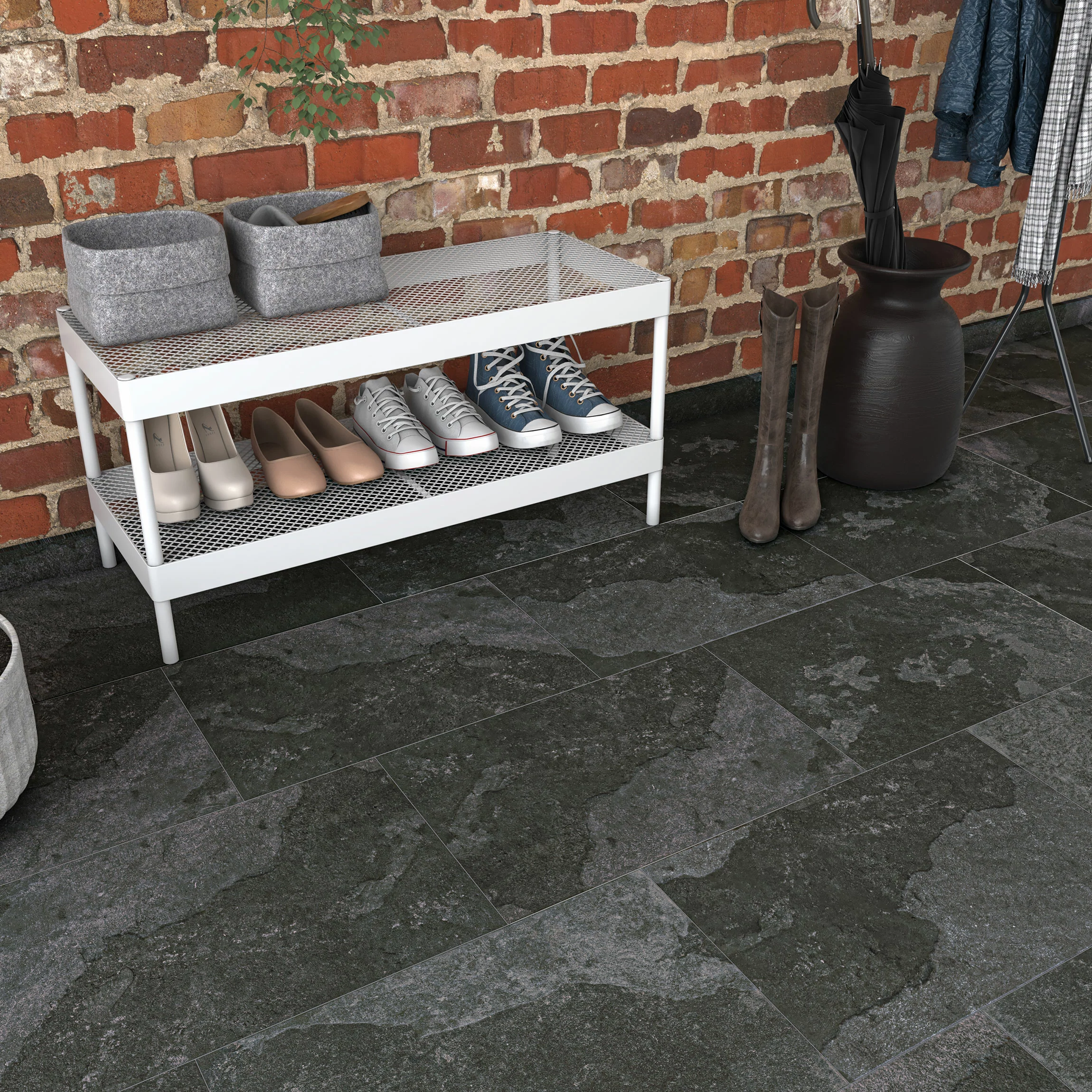 Black Slate effect tile