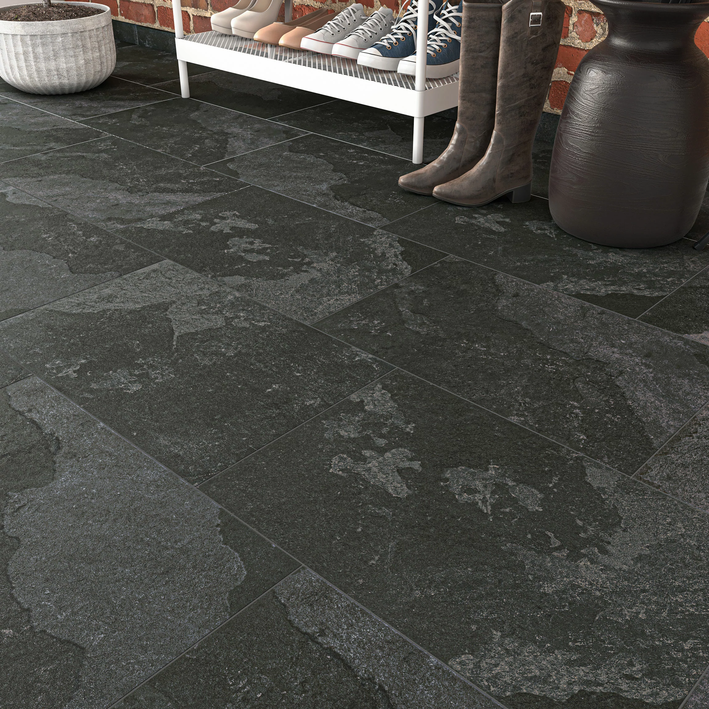 Black Slate effect tile