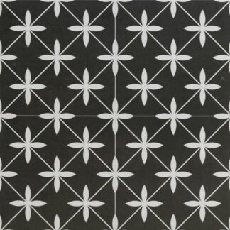 Poole Black 450 x 450 patterned tile