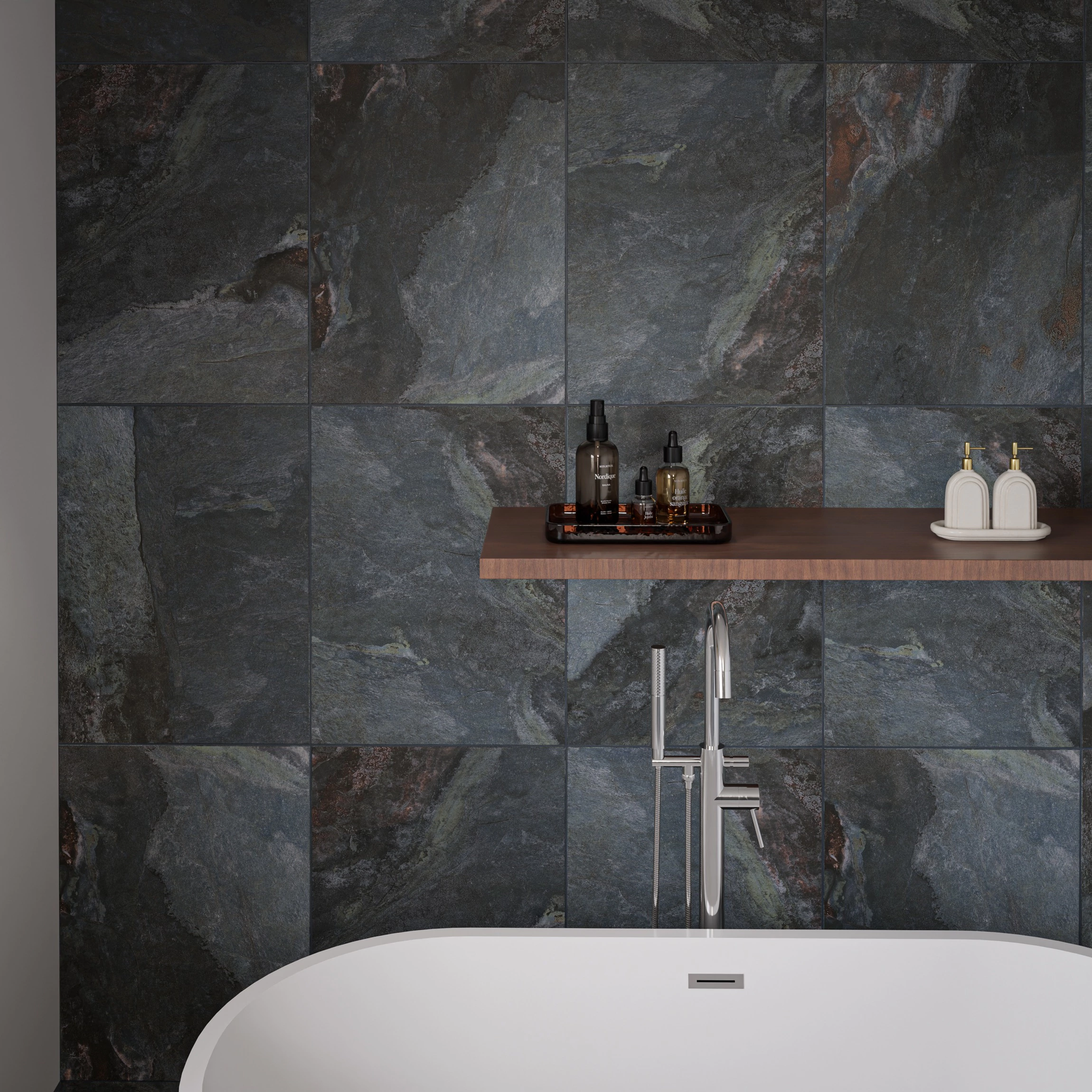Blue Grey Slate Effect tiles